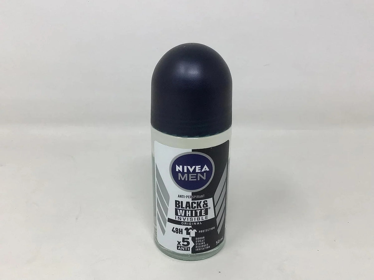 Nivea for Men Deodorant Roll On 1.69 Oz (Invisible B&W Power) Pack of 3