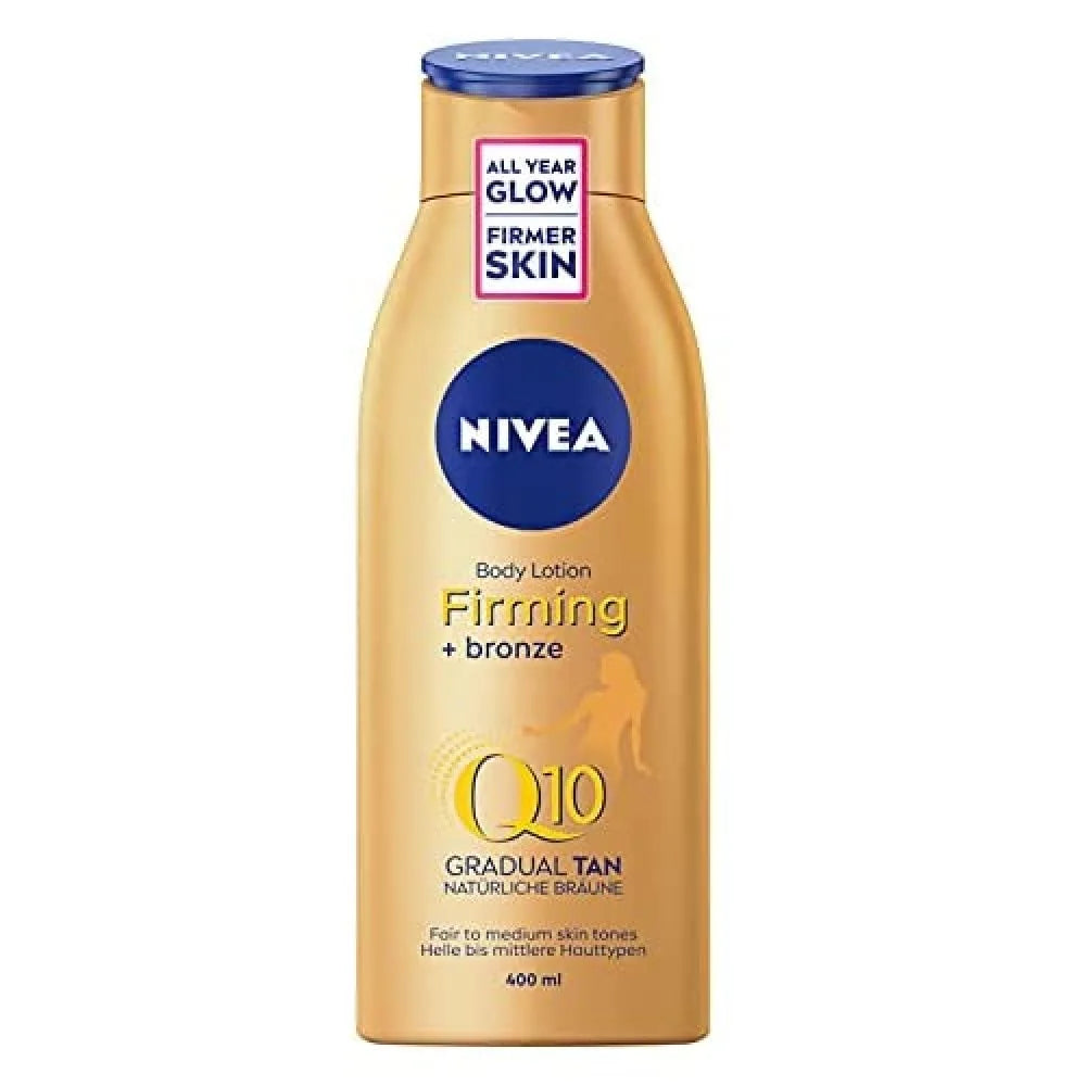 NIVEA Q10 Firming Body Lotion 400 ml (13.53 fl oz) Gradual Effect Body Lotion with Coenzyme Q10 Fast Absorbing Daily Use Body Care Lotion for Smooth Skin Feel Large Bottle