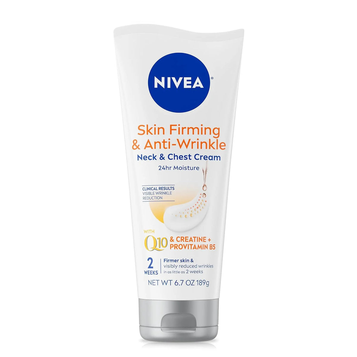 NIVEA Skin Firming & Anti Wrinkle Neck & Chest Cream, Q10, Creatine, 6.7 Oz