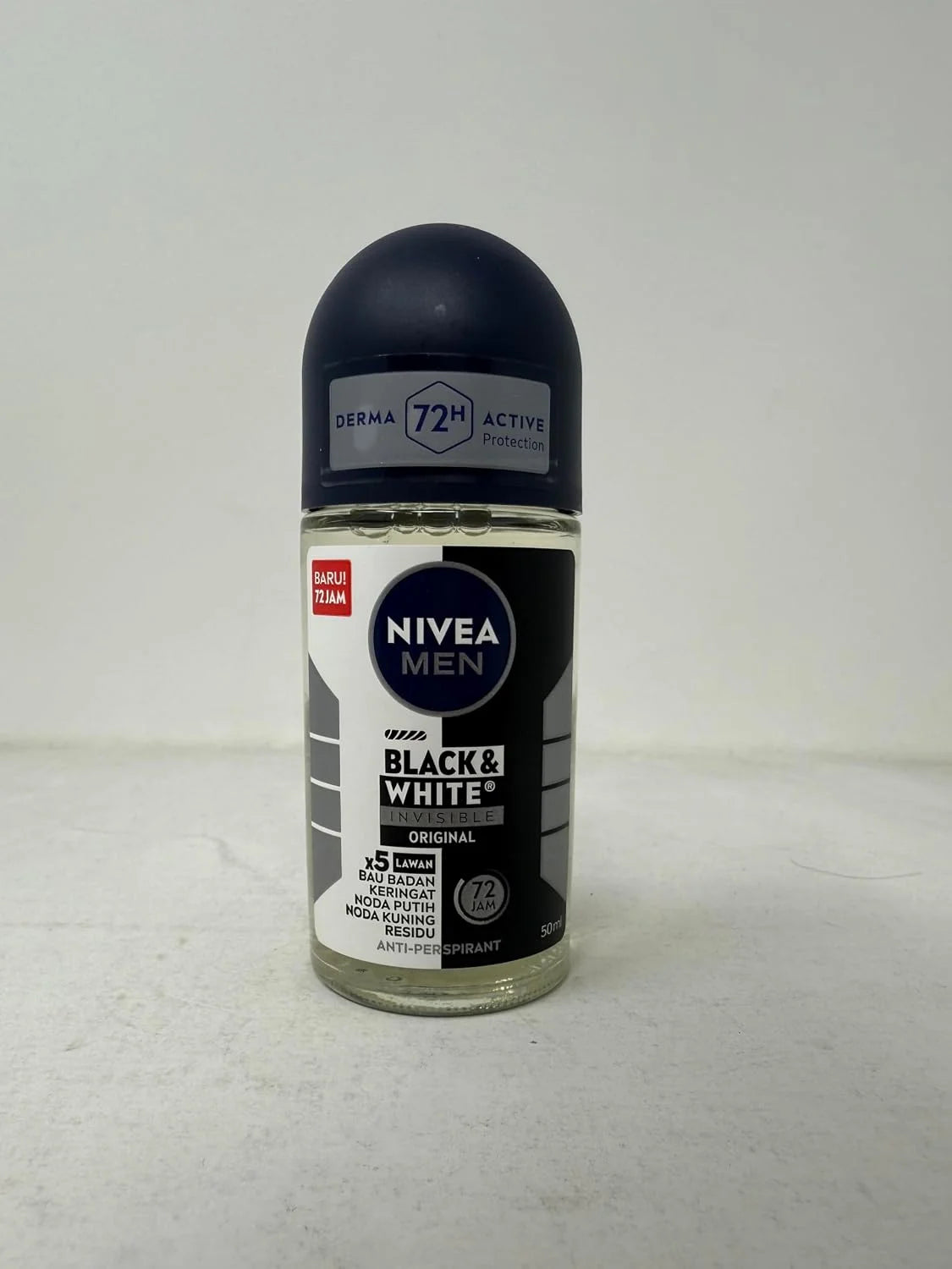 Nivea Men Black & White Invisible Fresh Roll On Deodorant 50ml | 72H Anti-Perspirant Protection | No White Marks or Yellow Stains | Long-Lasting | Gentle on Skin | Travel Size for Men | 6-Pack