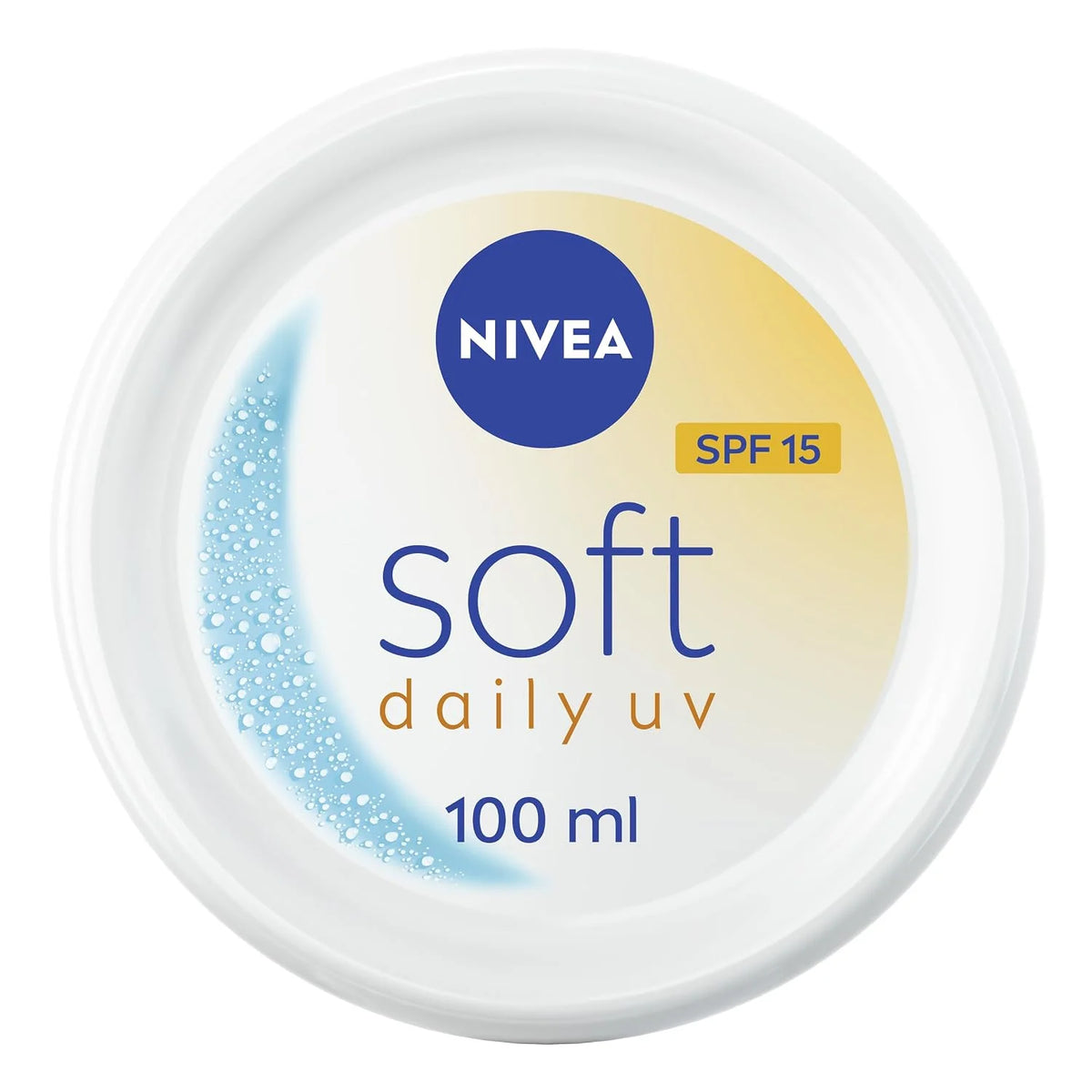 NIVEA Soft Daily UV SPF15 100 ml / 3.38 oz, 48H Moisturising Cream for Face, Body and Hands with Vitamin E and Jojoba Oil, Hand Cream with Factor 15 Sun Protection Deeply Moisturises Vegan Formula