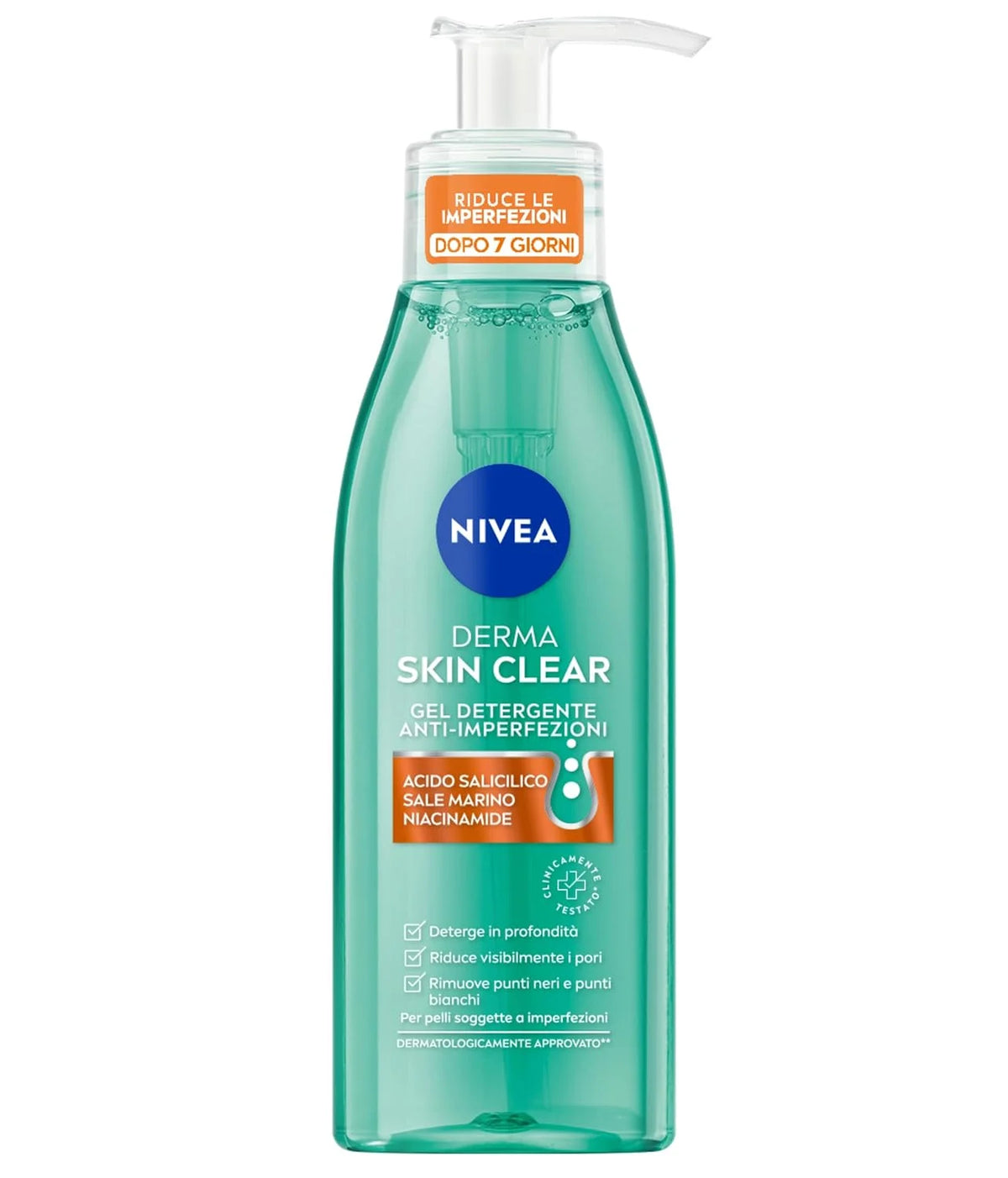 NIVEA Derma Skin Clear Facial Cleansing Gel 150 ml (5.07 fl oz) – Daily Face Wash with Salicylic Acid, Sea Salt & Niacinamide – Thoroughly Cleanses, Removes Excess Oil & Impurities
