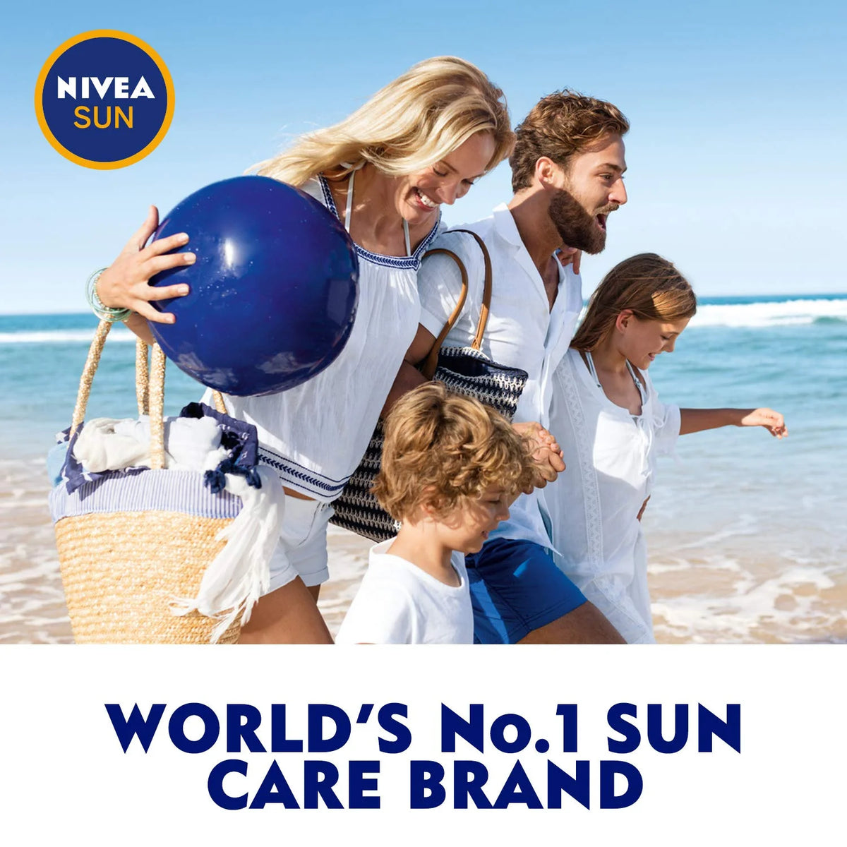 NIVEA Sun Moisture Sun Lotion Improved Formula 200 ml (6.76 fl oz) – Advanced Daily Sun Care for Face & Body, Lightweight Fast-Absorbing Texture, Non-Greasy Feel, Water-Resistant, Family Size