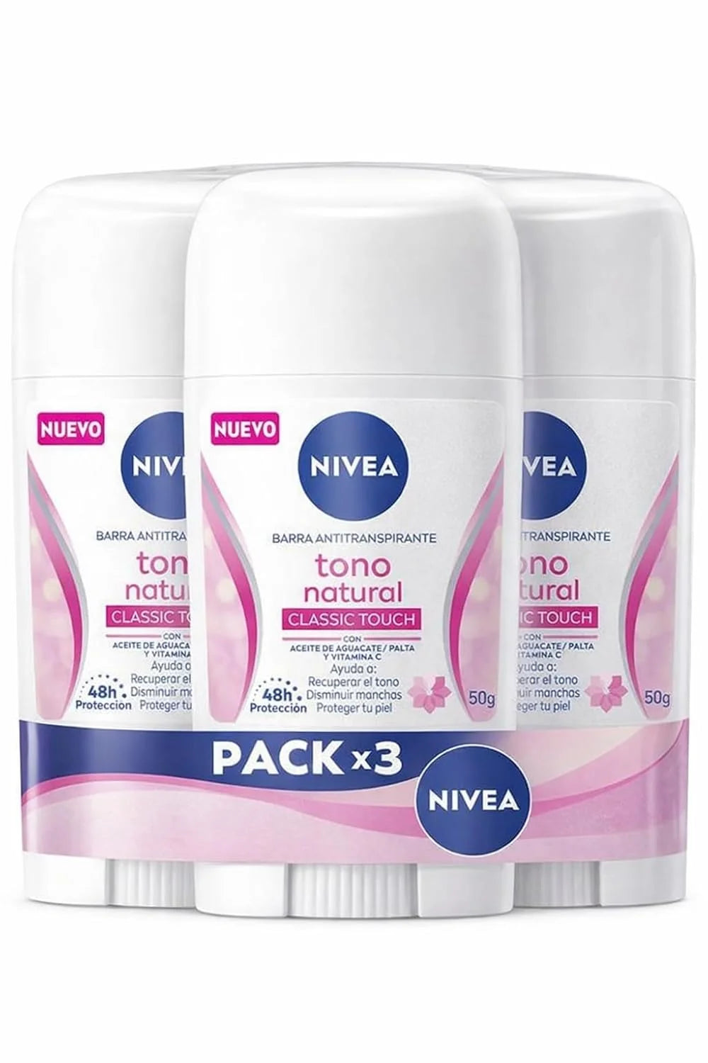 Nivea Women Deodorant Stick Classic Touch 1.76 oz (50 g) – 48H Odor Protection – Pack of 3