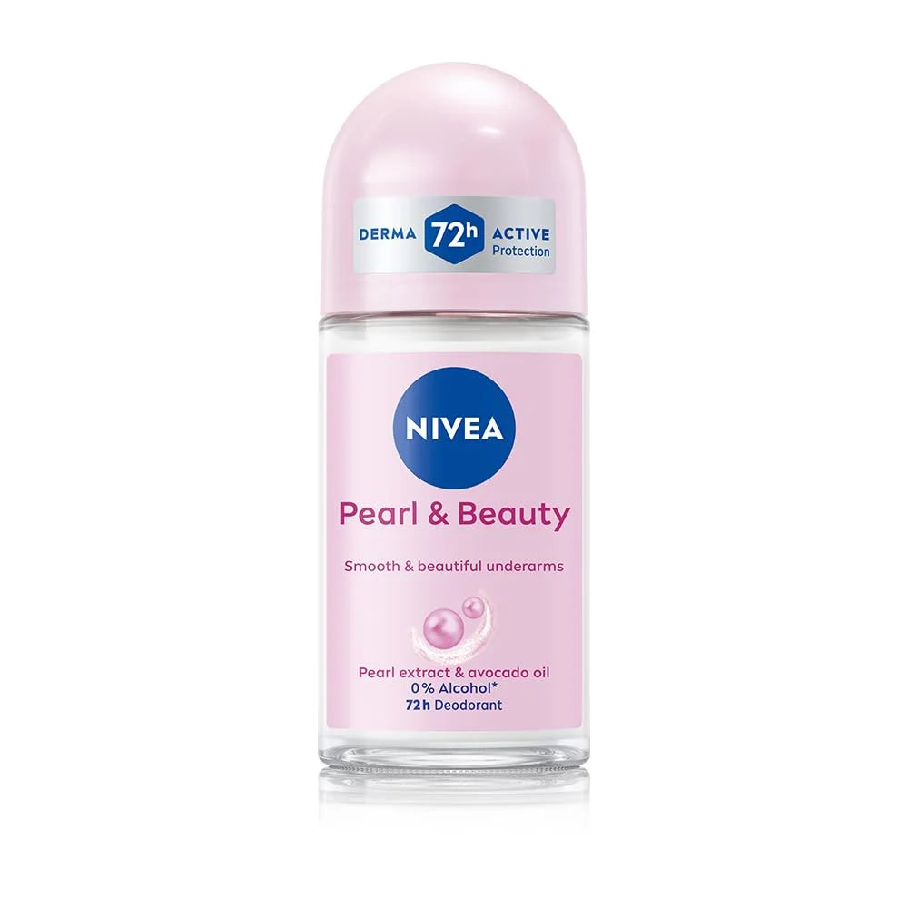 NIVEA Women Roll-On Pearl & Beauty & Whitening Smooth Skin Deodorant 50ml Each