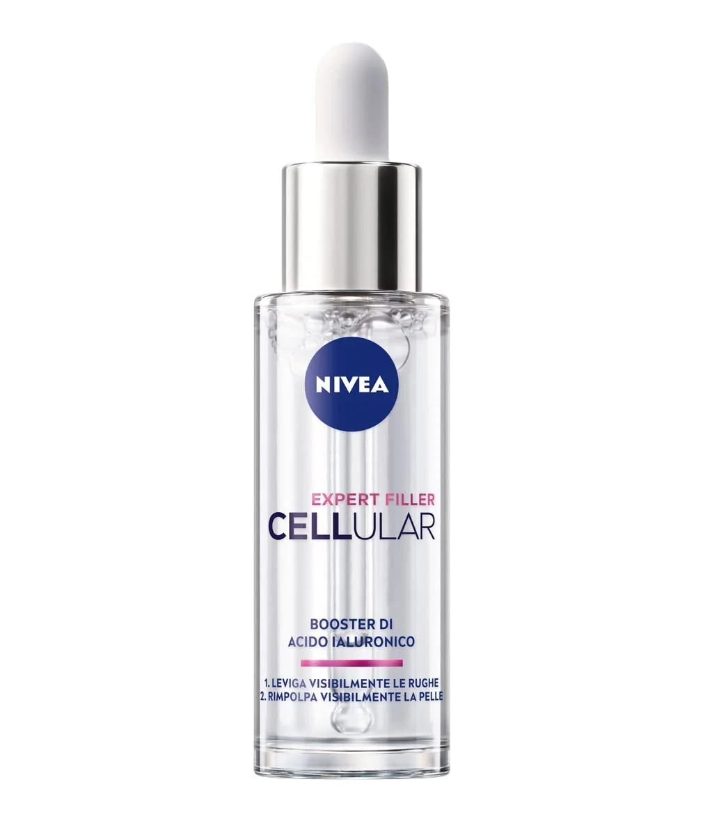 NIVEA Cellular Expert Filler Hyaluronic Replumping Serum – Lightweight Hydrating Facial Serum with Pure Micro-Hyaluronic Acid & Glycerin for Smooth, Radiant, Healthy-Looking Skin, 30 ml