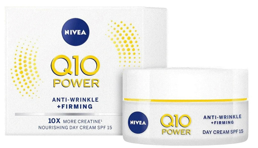 NIVEA Q10 Power Daily Face Cream 50 ml Bundle of 3 Anti‑Aging Formula with Coenzyme Q10 and Creatine for Everyday Use, Daily Facial Moisturizing Cream for Normal Skin