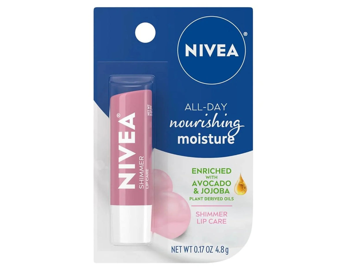 Nivea All-Day Nourishing Moisture Shimmer Lip Care 0.17 oz Pack of 3