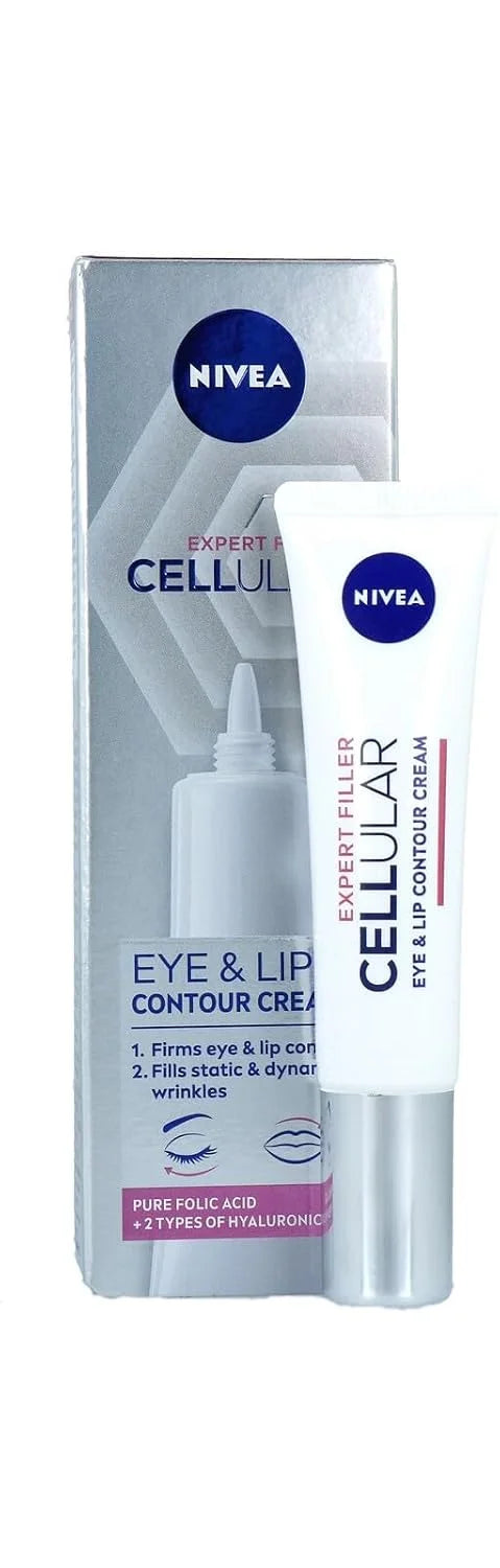 NIVEA Hyaluron Cellular Filler Anti-Age Eye Cream 15 ml/0.51 oz, Lightweight Under Eye Cream with Hyaluronic Acid, Fast Absorbing Daily Eye Care for Smoother and Refreshed Looking Skin