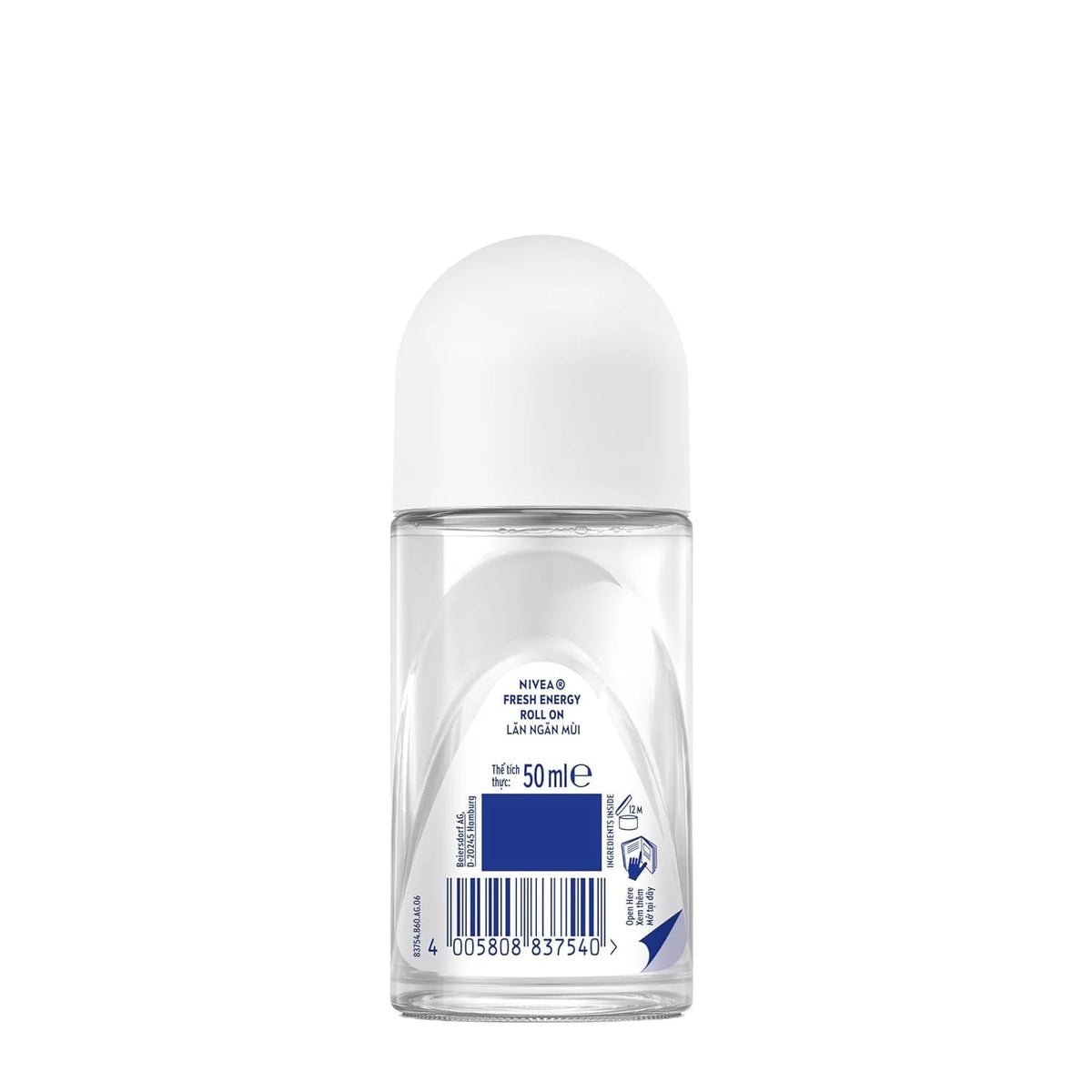 NIVEA Energy Fresh Roll-On Anti-Perspirant Deodorant 50ml | Long-Lasting 72H Odor Protection | Lemongrass Scent | Refreshing Skin Care for All-Day Freshness | No Alcohol | Compact Travel Size | 3-Pack