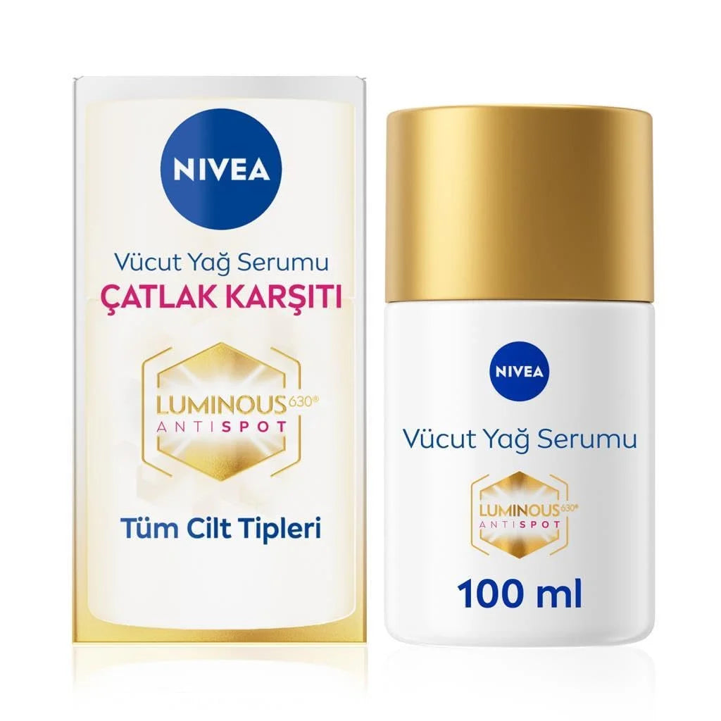 NIVEA Luminous 630 Body Oil‑Serum 100 ml – Nourishing Lightweight Body Oil Serum to Smooth & Even Skin Tone, Helps Reduce Visibility of Stretch Marks and Improve Skin Elasticity