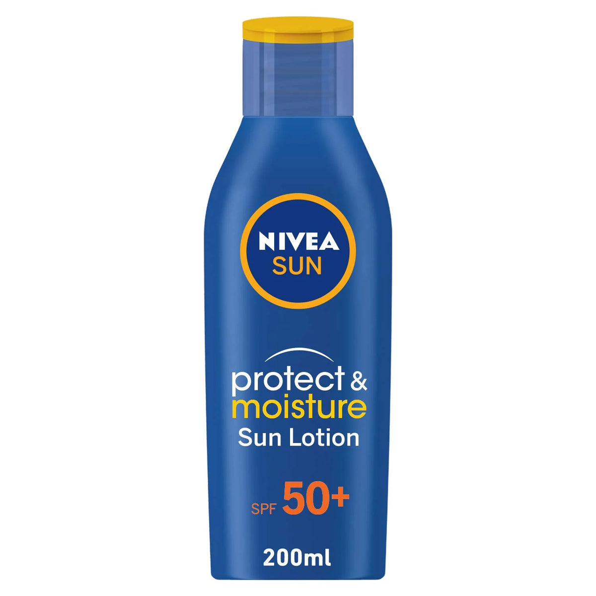 NIVEA Sun Moisture Sun Lotion Improved Formula 200 ml (6.76 fl oz) – Advanced Daily Sun Care for Face & Body, Lightweight Fast-Absorbing Texture, Non-Greasy Feel, Water-Resistant, Family Size